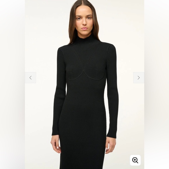 🆕 STAUD Obsidian black dress - Picture 3 of 5